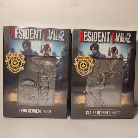 Resident Evil 2 Leon Kennedy & Claire Redfield Ingots Set 2 Official Figurines - Picture 1 of 7